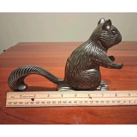 Godinger Silver Art Co Squirrel Figural Nut Cracker Silver Plated Door Stop Vtg - Picture 8 of 8
